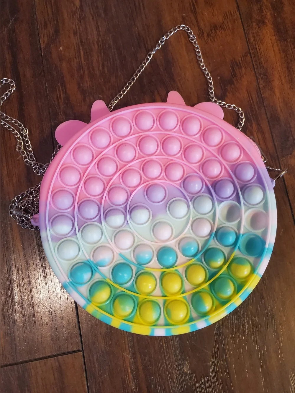🌻 3/$20 Deal! ✨️Bundle✨️Kids Rainbow Pop-It Fidget Toy & Pastel Round Crossbody